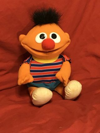 Tyco 1996 Sesame Street Laughing Vibrates Tickle Me Ernie 11 " Plush Vntg
