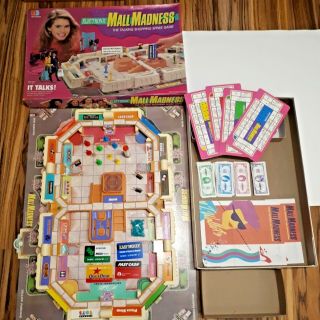Vintage 1989 Mall Madness Electronic Shopping Board Game 99.  9 Complete