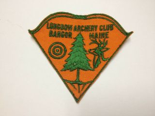 Vintage Longbow Archery Club Bangor Maine Longbow Bowhunting Patch