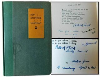 Robert Frost,  Hampshire,  Signed Twice,  1923 1st Edition,  Dartmouth College