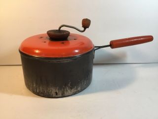 Old Vintage Stove Top Popcorn Popper /camping Pot/ Decoration