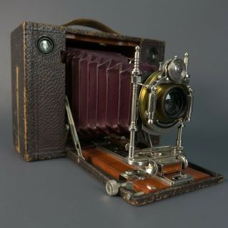 Antique Kodak No.  4 Cartridge Camera W/ Red Bellows & Goerz Lens