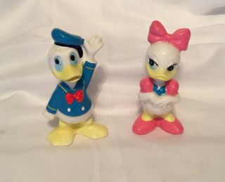Vintage Disney Donald Duck And Daisy 3 " Porcelain Figures Japan