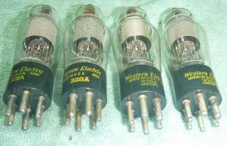 (4) Western Electric 328 A tubes,  on TV - 7A/U Tube Tester 11