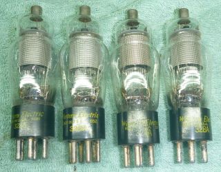 (4) Western Electric 328 A tubes,  on TV - 7A/U Tube Tester 2