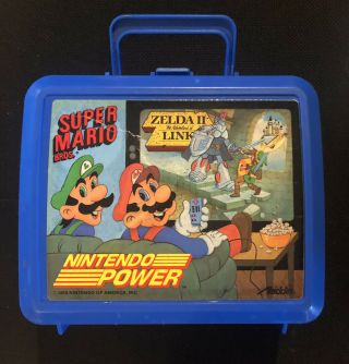 Vintage 1989 Nintendo Power Plastic Lunch Box Mario Bros Zelda 2 Link
