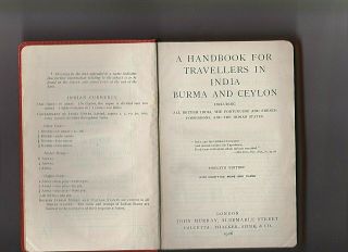 A Handbook For Travellers In India Burma And Ceylon Scarce Guide 1926