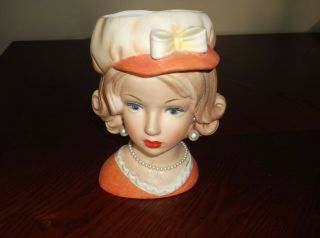 Lady Head Vase Headvase Relpo 1979 7  Vintage Pearl Earrings Necklace