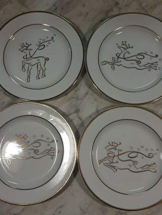 Vintage Christmas Dinner Plates The Rudolph Co L P Set Of 4 Package 8 "