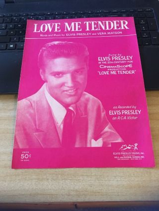 Vintage Sheet Music - Love Me Tender,  1956 Elvis Presley,  Vera Matson