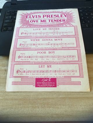 Vintage Sheet Music - Love Me Tender,  1956 Elvis Presley,  Vera Matson 3