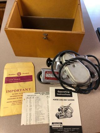 Vintage Porter Cable Model 136 3 " Belt Sander With Instructions And Case