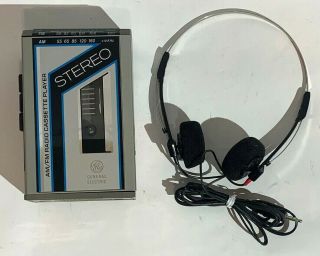 Vintage Ge General Electric 3 - 5432b Personal Cassette Stereo Am/fm Radio Walkman