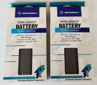 2 Vtg Motorola Brick Cell Phone Extra Capacity Battery Nickel Cadmium (99305a)