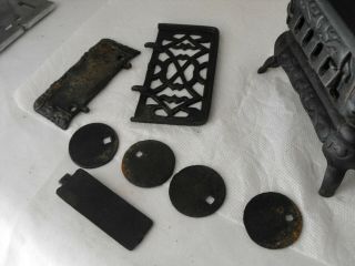 Vintage Crescent Cast Iron Mini Toy Stove With Accessories Smaller Version 5