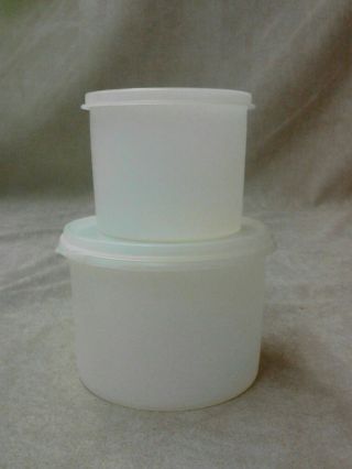 Vintage Tupperware Set Of 2 Classic Round Canisters 266,  264