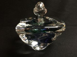 Vintager Leon Applebaum Hand Blown Signed Art Glass Perfume Bottle