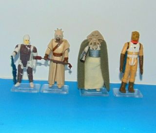 4 Vintage Star Wars Action Figures,  All Complete W/original Weapons,  Accessories