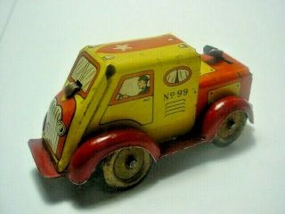Vintage MINIATURE KEY WIND - UP Tin Litho Semi TOY Truck Cab GERMAN? 3