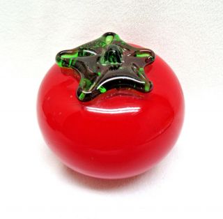 Vintage Murano Italy Blown Glass Ripe Red Tomato Fruit