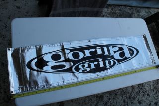 Gorilla Grip Surfboards Wax Pad Silver 45x11in.  Vintage Surfing Poster / Banner
