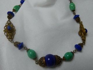 Vintage Art Deco Czech Neiger Peking Glass Necklace