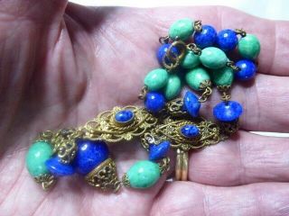 Vintage Art Deco Czech Neiger Peking Glass Necklace 4