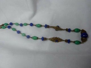 Vintage Art Deco Czech Neiger Peking Glass Necklace 5