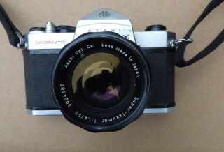 Vintage Pentax Spotmatic 35mm Slr Camera With Pentax F1;1.  4