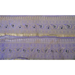 Sanskriti Vintage Purple Sari Border Woven Brocade Indian Craft Trim Sewing Lace 2