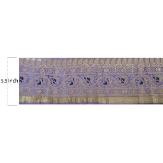 Sanskriti Vintage Purple Sari Border Woven Brocade Indian Craft Trim Sewing Lace 5