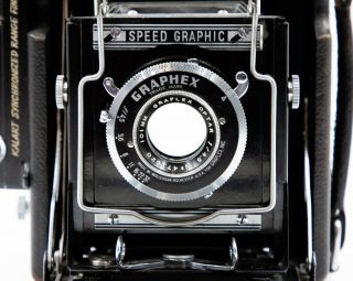 Speed Graphic 2X3 Press Camera w/101mm f/4.  5 Optar Lens,  120 Roll Film Back Ex, 6