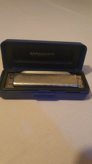 Vintage M.  Hohner Blues Harp Harmonica Key Of E Made In Germany With Case