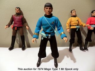 Vintage Star Trek Mego 1974 Spock Loose Type 1 Body T1 Mr.  Spock Tos