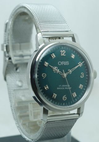 Vintage Fhf St - 96 17 Jewels Green Dial Hand Winding Luxury Watch Well