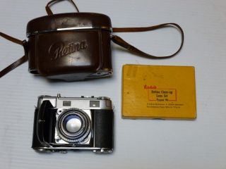 Kodak Retina Iiic Folder With Case And Close - Up Lenses