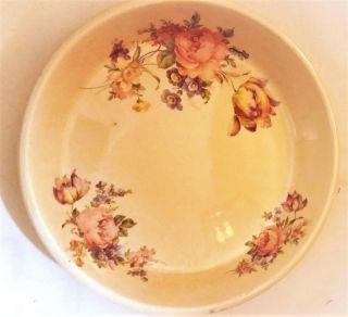 Vintage 1930s Bak - Serv Floral Pie Plate 35/ Paden City Pottery / Flower Ceramic