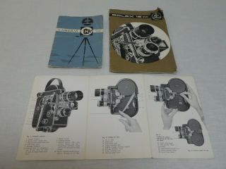 Paillard Bolex H16 Reflex 16mm Movie Camera w Grip,  Manuals 8