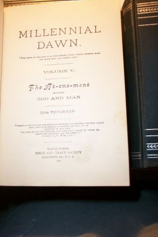 Watch tower Millennial Dawn Volumes 1 - 6 1904 - 1907 12