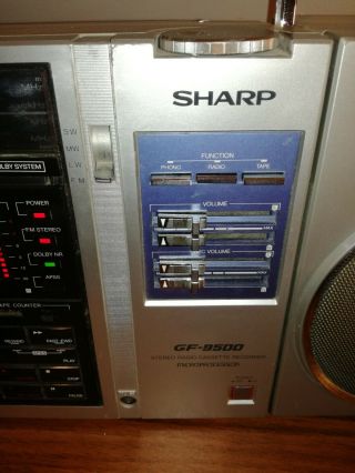 Sharp GF 9500 H vintage retro stereo cassette recorder ghetto blaster boombox 6