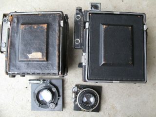 Two Graflex 4x5 Speed,  Crown Graphic,  3 Lens Optar Zeiss Tessar,  Accs Noresrv