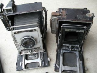 TWO Graflex 4x5 Speed,  Crown Graphic,  3 Lens Optar Zeiss Tessar,  Accs NoResrv 3