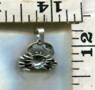 VINTAGE STERLING BRACELET CHARM A CRAB WITH SMALL PENDANT BAIL JUST $9.  99 2
