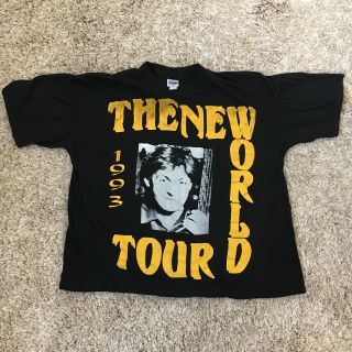 Paul Mccartney 1993 World Tour Promo Tee T Shirt Black Mens Xl San Diego Vtg
