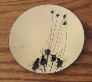 Vintage Midcentury Signed Bachrach Art Enamels On Copper Bowl/plate 5” Plant