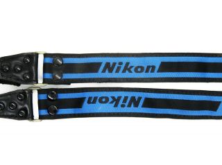 Nikon Vintage Neck Shoulder Strap Narrow Blue Black Vintage 2815