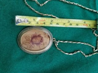 Vintage Whiting and Davis Necklace Floral Rose Pendant 22 