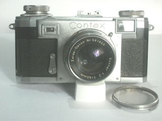 Contax II A Rangefinder Camera w Zeiss Opton Sonnar 50mm F2,  Case Fr Parts Only 3