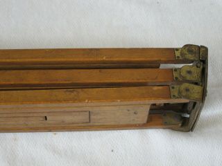 Antique Triple Slide,  Brass & Wood Folding Tripod for Camera,  Telescope or Lamp 4