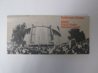 Vintage 1968 Baltimore Orioles Press Media Television Guide Memorial Stadium Ex,